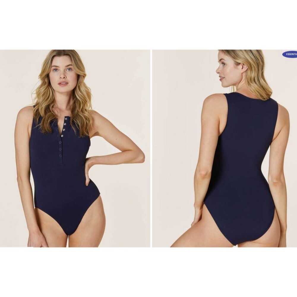 Andie Malibu One Piece Swimsuit Navy Blue LT Size Large Tall NWT